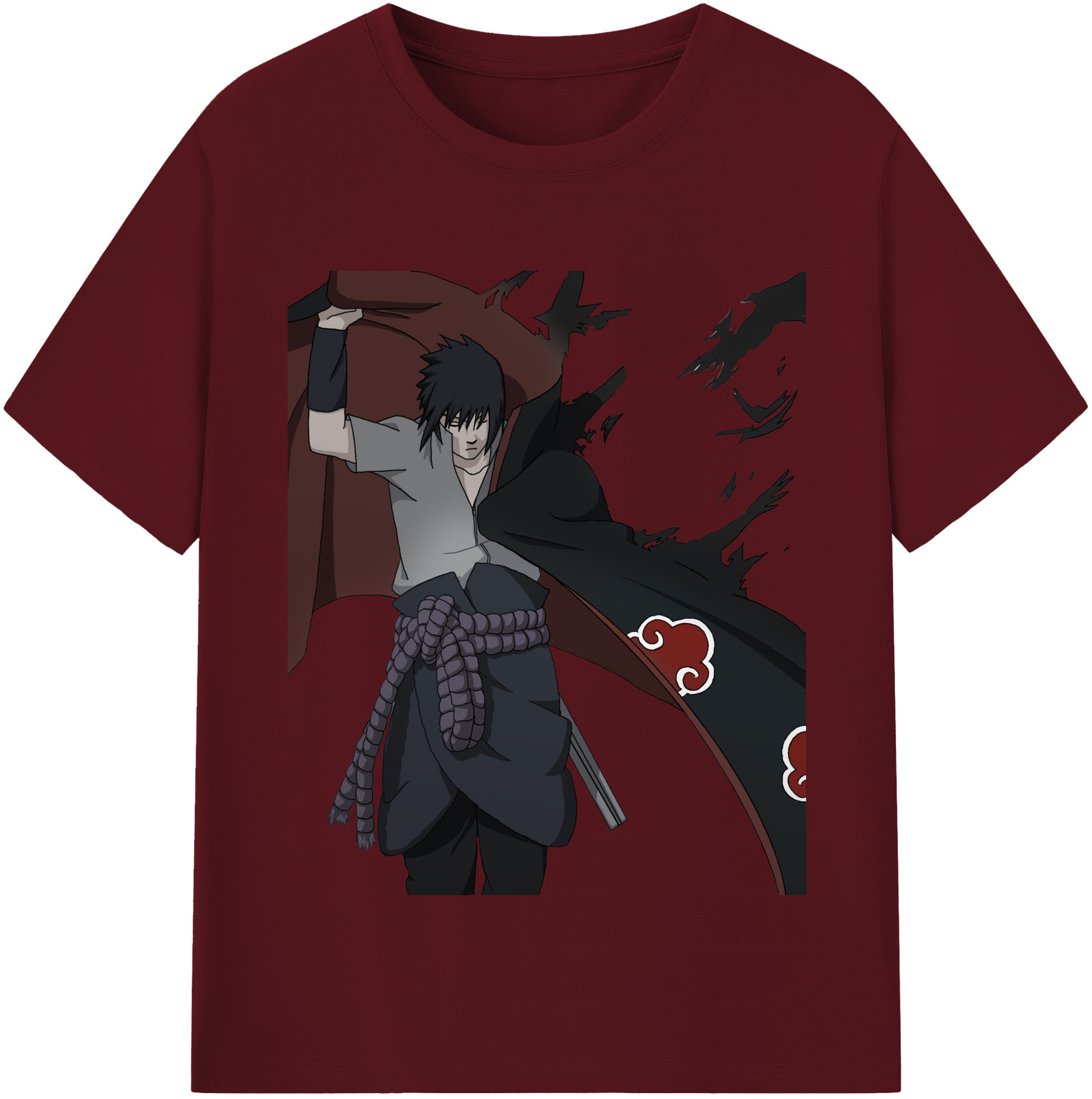 （画像用） NARUTO -ナルト- うちは サスケ Uchiha Sasuke 綿100％半袖Tシャツ（フロントプリント）